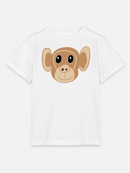 Süßes Affengesicht Print Affe Affen Kinder - Stanley/Stella Kinder T-Shirt MINI CREATOR - Weiß