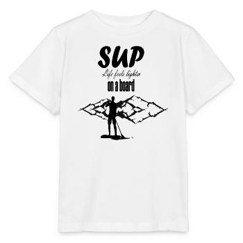SUP Life Feels Lighter On A Board - Stanley/Stella MINI CREATOR Kids’ T-Shirt - white - Front - Maike (125cm)