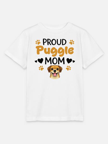 Stolze Puggle Mutter, Puggle - Stanley/Stella Kinder T-Shirt MINI CREATOR - Weiß