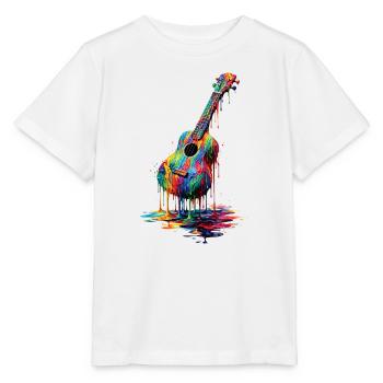 Ukulele with dripping paint - Stanley/Stella MINI CREATOR Kids’ T-Shirt - white - Front - Maike (125cm)