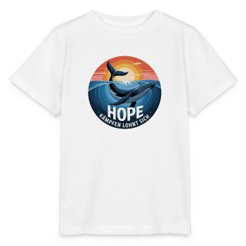 Hope/ Timmy der Buckelwal in der Ostsee - Stanley/Stella Kinder T-Shirt MINI CREATOR  - Weiß - Vorne - Maike (125cm)