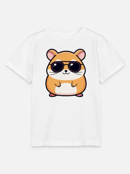 Schicke Hamster-Dunkelbrille - Stanley/Stella Kinder T-Shirt MINI CREATOR  - Weiß