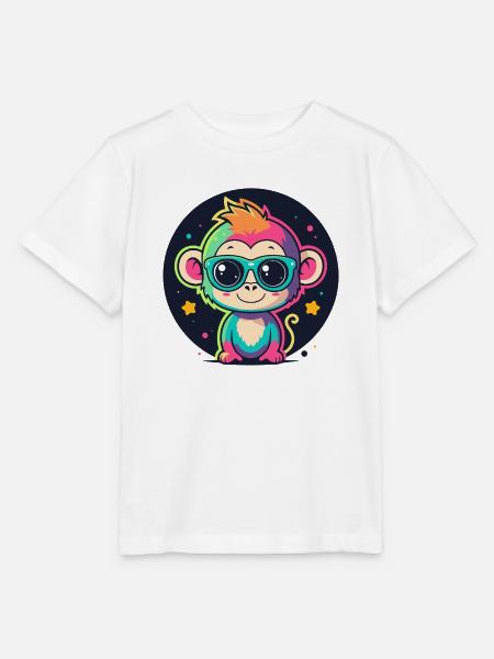Neon-Affen-Pop-Gläser - Stanley/Stella Kinder T-Shirt MINI CREATOR  - Weiß