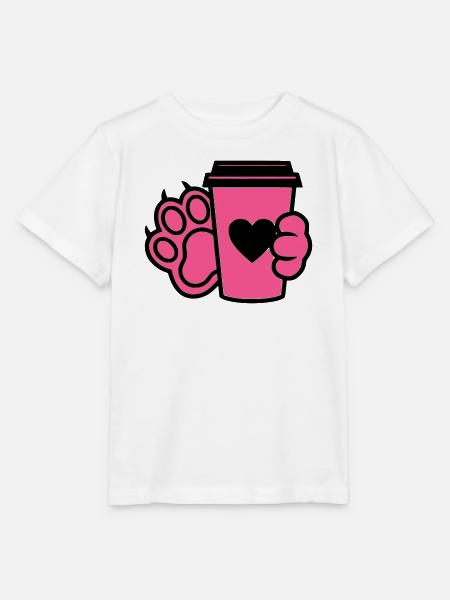 Hundepfote Kaffee Tasse Hunde Mama - Stanley/Stella Kinder T-Shirt MINI CREATOR  - Weiß
