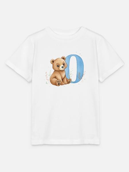 Bär mit Buchstabe O - Stanley/Stella Kinder T-Shirt MINI CREATOR - Weiß