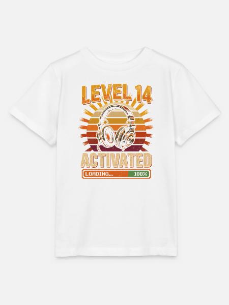 Level 14 Aktiviert Kopfhörer Retro - Stanley/Stella Kinder T-Shirt MINI CREATOR - Weiß
