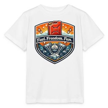 Insigne de Liberté de Carburant Fun - T-shirt bio MINI CREATOR Stanley/Stella Enfant - blanc - Devant - Maike (125cm)