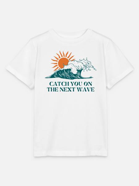Next Wave Solar Surf Slogan - Stanley/Stella Kinder T-Shirt MINI CREATOR - Weiß