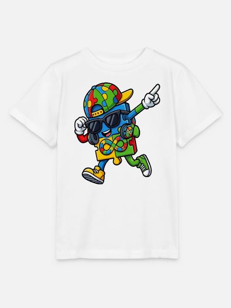 Regenbogenpuzzle-Maskottchen - Stanley/Stella Kinder T-Shirt MINI CREATOR - Weiß