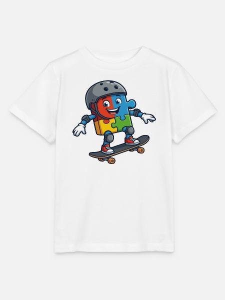 Puzzle Buddy Skater - Stanley/Stella Kinder T-Shirt MINI CREATOR - Weiß