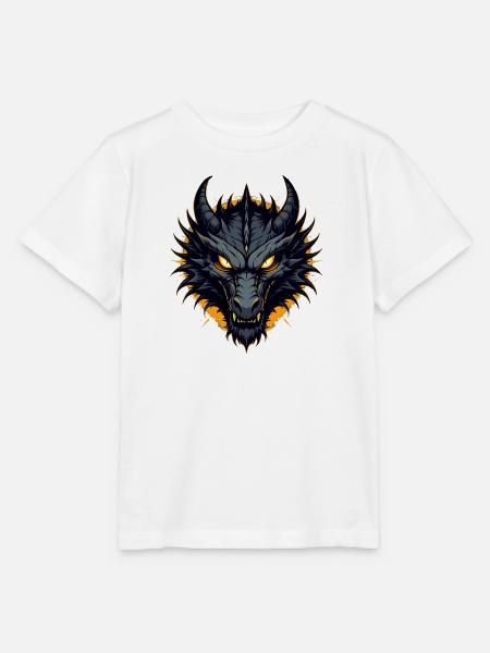 Schwarzer Drache Drachenkopf - Stanley/Stella Kinder T-Shirt MINI CREATOR  - Weiß