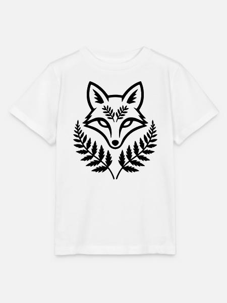 Fuchs Kopf Farn Blätter Wappen - Stanley/Stella Kinder T-Shirt MINI CREATOR  - Weiß