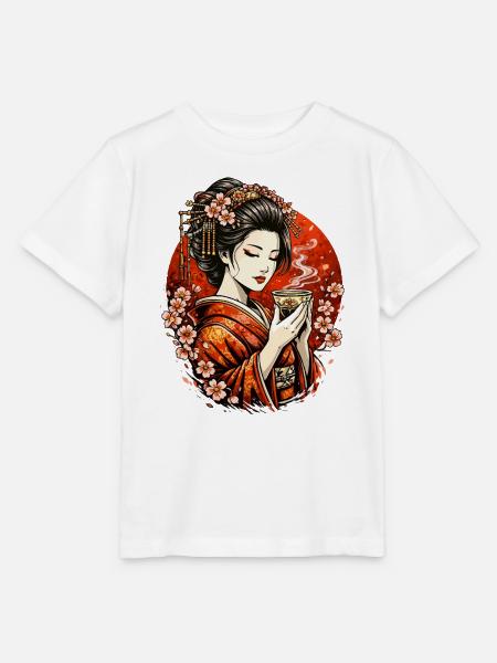 Geisha im Kirschblütenkreis - Stanley/Stella Kinder T-Shirt MINI CREATOR - Weiß