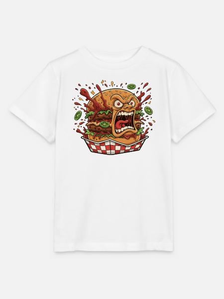 Wütender Burger Splash - Stanley/Stella Kinder T-Shirt MINI CREATOR - Weiß
