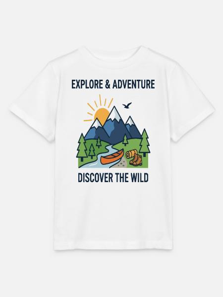 Abenteuer entdecken Entdecken Sie das Wildkanu - Stanley/Stella Kinder T-Shirt MINI CREATOR - Weiß