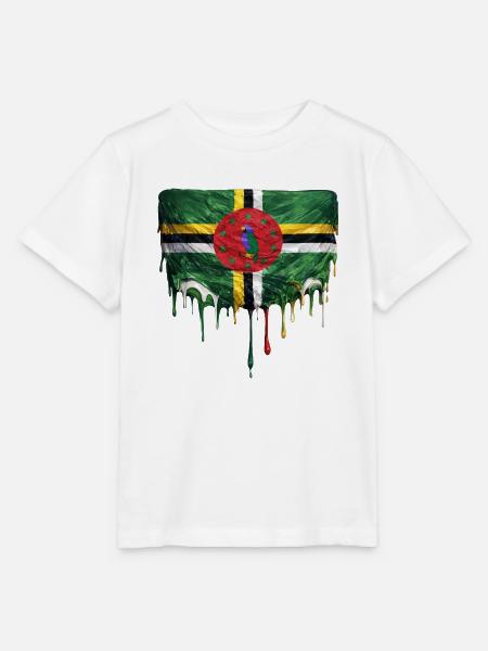 Dominica Flag Tropfenkunst - Stanley/Stella Kinder T-Shirt MINI CREATOR  - Weiß