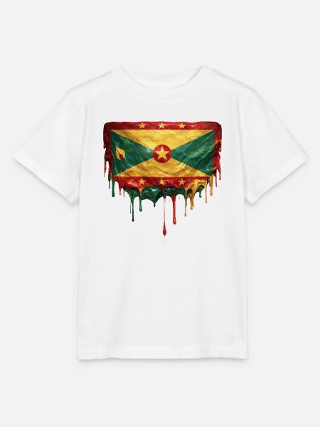Grenada tropfende Flagge - Stanley/Stella Kinder T-Shirt MINI CREATOR  - Weiß