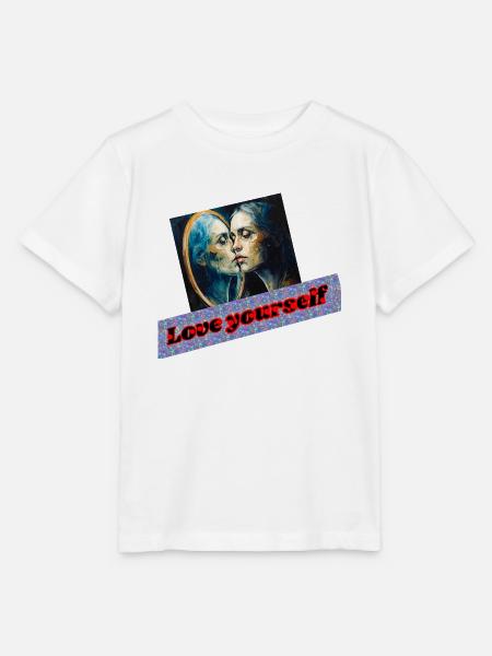 Liebe dich selbst Spiegelporträt - Stanley/Stella Kinder T-Shirt MINI CREATOR  - Weiß