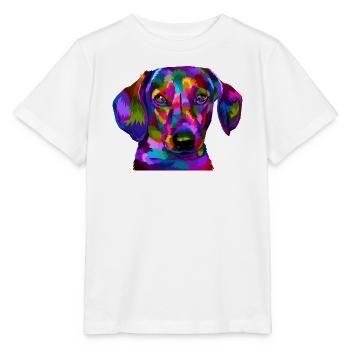 Portrait du chiot Prisme vif - T-shirt bio MINI CREATOR Stanley/Stella Enfant - blanc - Devant - Maike (125cm)