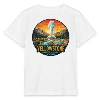 Yellowstone National Park Wilderness Geyser Mountains - Stanley/Stella MINI CREATOR Kids’ T-Shirt - white - Front - Maike (125cm)