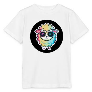Schicke Regenbogen-Schafsbrille - Stanley/Stella Kinder T-Shirt MINI CREATOR  - Weiß - Vorne - Maike (125cm)