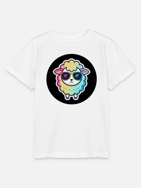 Schicke Regenbogen-Schafsbrille - Stanley/Stella Kinder T-Shirt MINI CREATOR  - Weiß