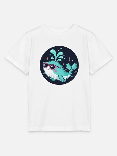 Wal Blaue Rosa Brille - Stanley/Stella Kinder T-Shirt MINI CREATOR - Weiß