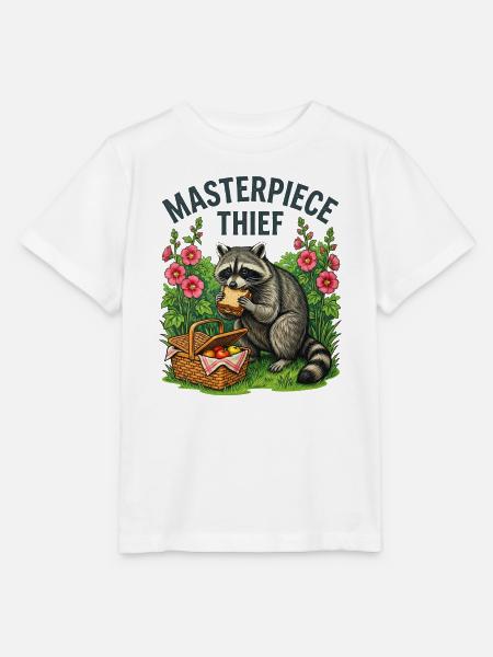 Waschbär-Picknickdieb - Stanley/Stella Kinder T-Shirt MINI CREATOR  - Weiß