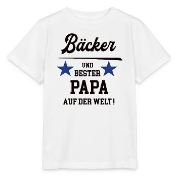 Bäcker Baecker Bester Papa Bäckerei Konditorei - Stanley/Stella Kinder T-Shirt MINI CREATOR  - Weiß - Vorne - Maike (125cm)