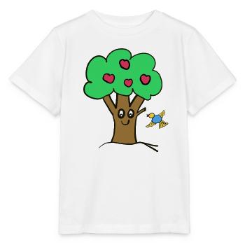 Apfelbaum Baum Natur  Vogel - Stanley/Stella Kinder T-Shirt MINI CREATOR  - Weiß - Vorne - Maike (125cm)