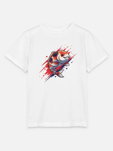 Koi-Splash Rot Blau Style - Stanley/Stella Kinder T-Shirt MINI CREATOR  - Weiß