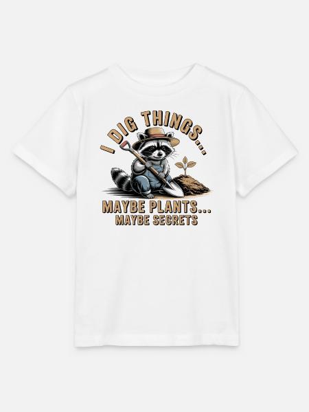Waschbär-Gärtner: Geheimnisse graben - Stanley/Stella Kinder T-Shirt MINI CREATOR  - Weiß