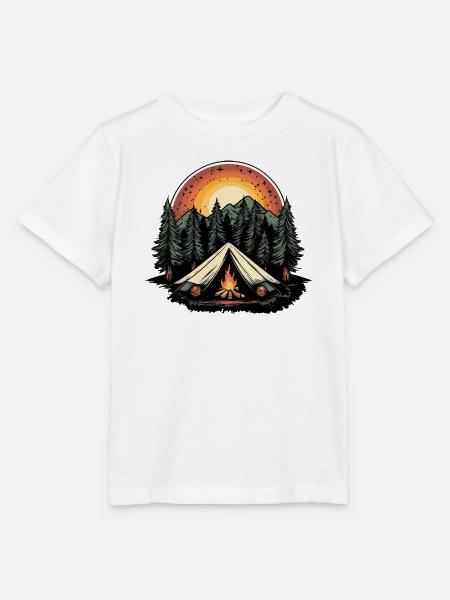 Camping Wald Zelt - Stanley/Stella Kinder T-Shirt MINI CREATOR  - Weiß