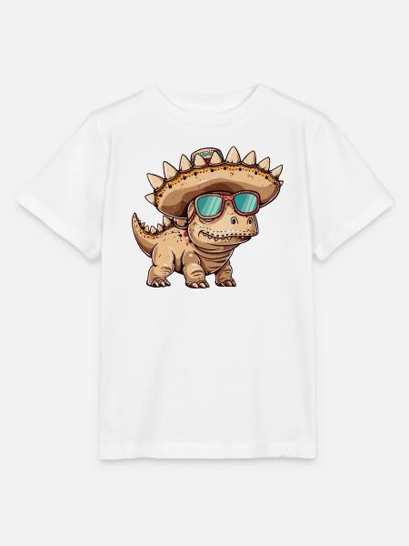Dinosaurier stegosaurus Sombrero - Stanley/Stella Kinder T-Shirt MINI CREATOR - Weiß