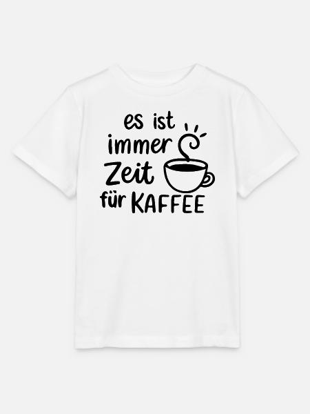 Es ist immer Zeit für Kaffee Geschenk Morgenmuffel - Stanley/Stella Kinder T-Shirt MINI CREATOR - Weiß