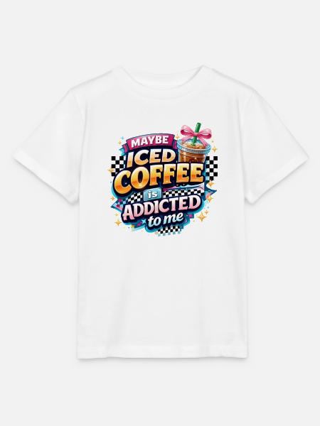 Iced Coffee Addicted Spruch Kaffeetrinker Kaffee - Stanley/Stella Kinder T-Shirt MINI CREATOR - Weiß