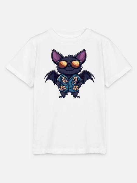 Fledermaus Comic Urlaub - Stanley/Stella Kinder T-Shirt MINI CREATOR - Weiß