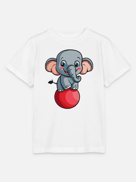 Elefant mit Ball - Stanley/Stella Kinder T-Shirt MINI CREATOR - Weiß