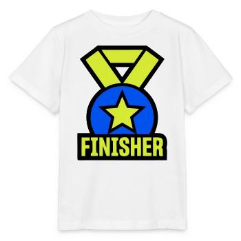 Stolzer Finisher Medaille Stern - Stanley/Stella Kinder T-Shirt MINI CREATOR  - Weiß - Vorne - Maike (125cm)