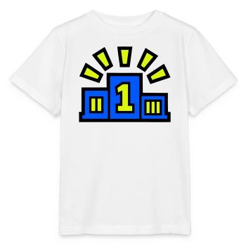 Sieger Podest Platz 1 Champion - Stanley/Stella Kinder T-Shirt MINI CREATOR  - Weiß - Vorne - Maike (125cm)