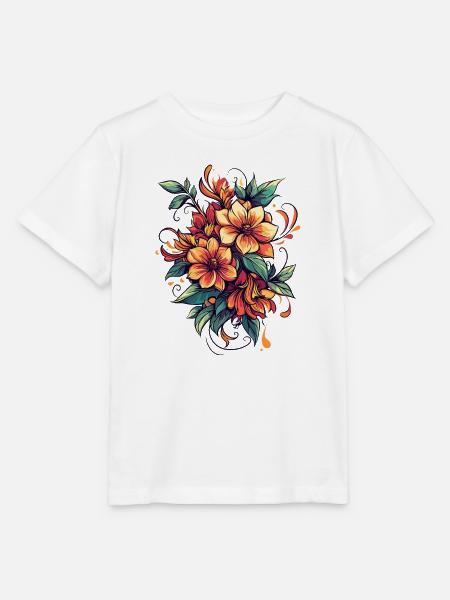 Feuerblüten Bouquet - Stanley/Stella Kinder T-Shirt MINI CREATOR  - Weiß