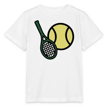 Tennisschläger Aufschlag Action - Stanley/Stella Kinder T-Shirt MINI CREATOR  - Weiß - Vorne - Maike (125cm)