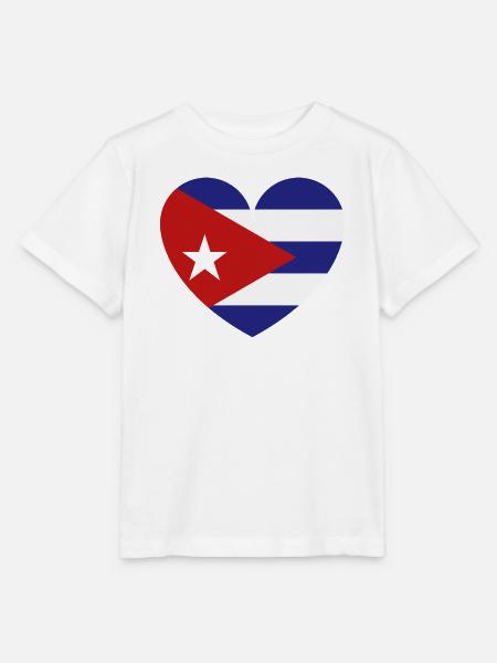 Heart Cuba Flagge - Stanley/Stella Kinder T-Shirt MINI CREATOR - Weiß