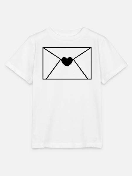 Umschlag-Herz-Brief - Stanley/Stella Kinder T-Shirt MINI CREATOR  - Weiß