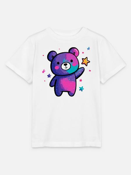 Kosmischer Panda Sternenzauber - Stanley/Stella Kinder T-Shirt MINI CREATOR - Weiß