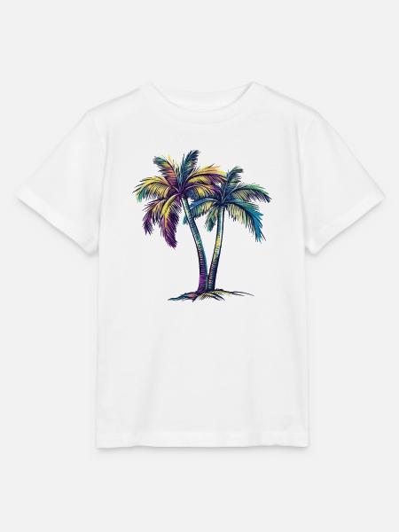 Regenbogenpalmen Tropentraum - Stanley/Stella Kinder T-Shirt MINI CREATOR - Weiß