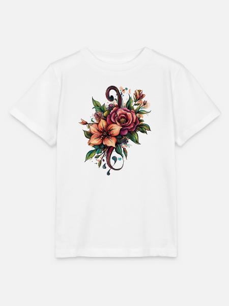 Blumenpracht im Farbwirbel - Stanley/Stella Kinder T-Shirt MINI CREATOR - Weiß