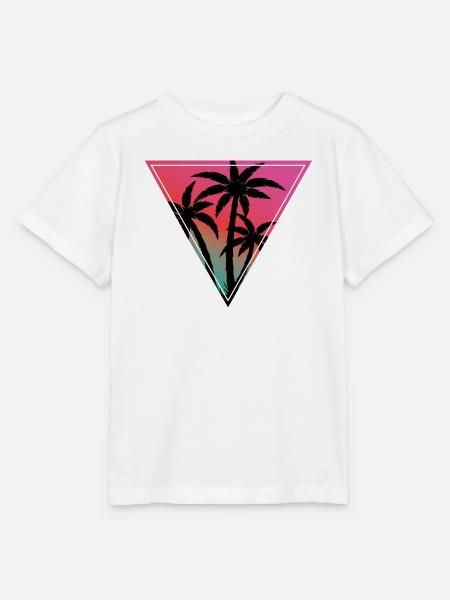 Sunset Palmen Dreieck-Print - Stanley/Stella Kinder T-Shirt MINI CREATOR  - Weiß