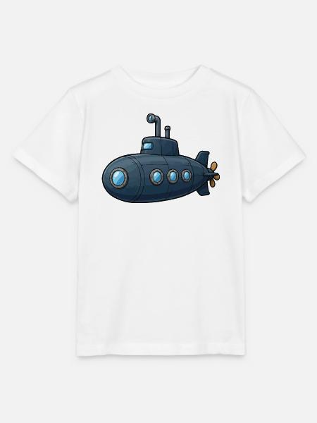 Blaues Cartoon-Uboot Abenteuer - Stanley/Stella Kinder T-Shirt MINI CREATOR  - Weiß