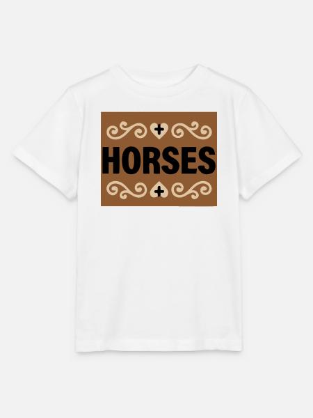 Horses Schriftzug Retro Reiten - Stanley/Stella Kinder T-Shirt MINI CREATOR - Weiß
